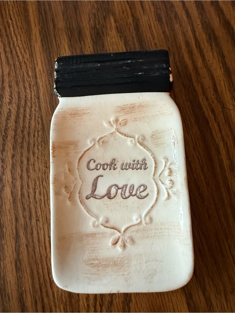 Cook With Love Ceramic Jar spoon rest